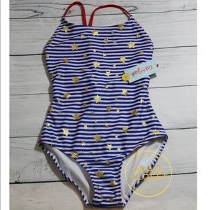 NWT Cat & Jack Star and Stripes One pc Swimsuit S